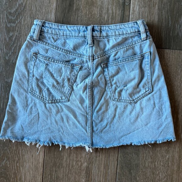 We The Free Montauk distressed, button fly, denim mini skirt size 25 - Picture 6 of 11
